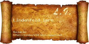 Lindenfeld Imre névjegykártya